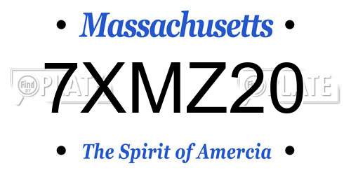 7XMZ20 Massachusetts License Plate