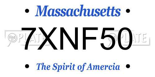 7XNF50 Massachusetts License Plate
