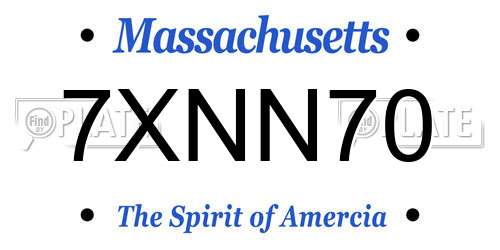 7XNN70 Massachusetts License Plate