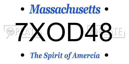 7XOD48 Massachusetts License Plate