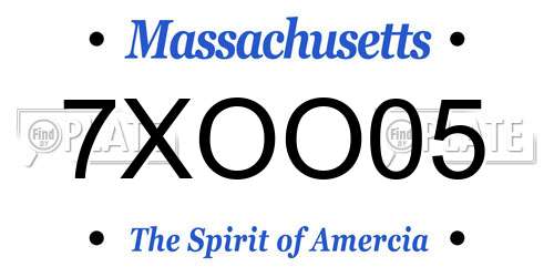 7XOO05 Massachusetts License Plate