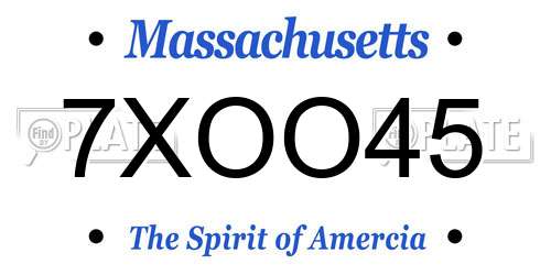 7XOO45 Massachusetts License Plate