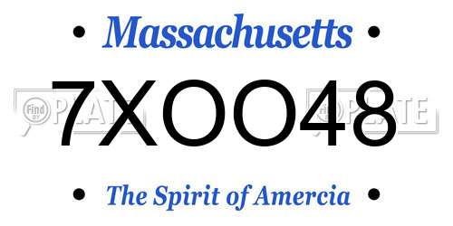 7XOO48 Massachusetts License Plate
