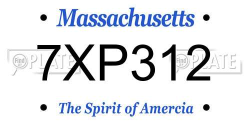 7XP312 Massachusetts License Plate