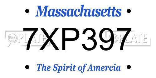 7XP397 Massachusetts License Plate
