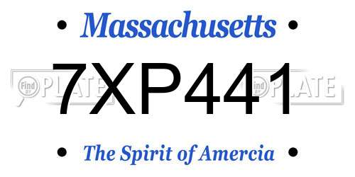 7XP441 Massachusetts License Plate