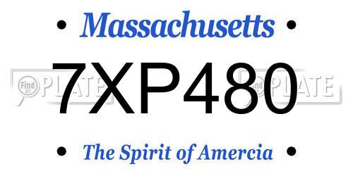 7XP480 Massachusetts License Plate