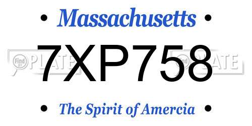 7XP758 Massachusetts License Plate