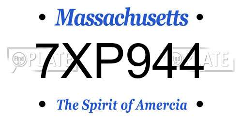 7XP944 Massachusetts License Plate