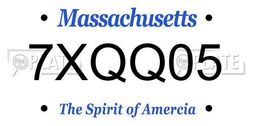 7XQQ05 Massachusetts License Plate