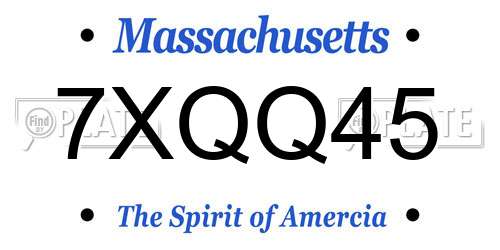 7XQQ45 Massachusetts License Plate