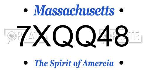 7XQQ48 Massachusetts License Plate