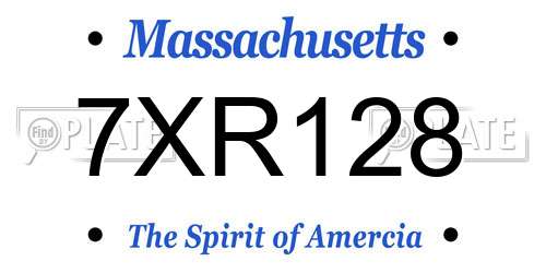 7XR128 Massachusetts License Plate