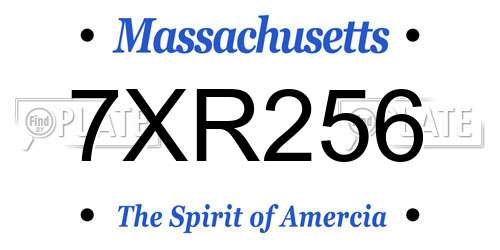 7XR256 Massachusetts License Plate