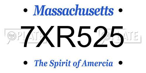 7XR525 Massachusetts License Plate