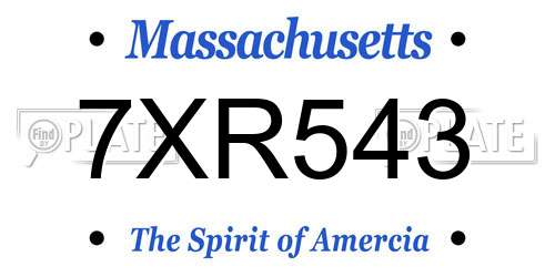 7XR543 Massachusetts License Plate