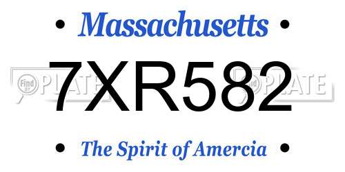 7XR582 Massachusetts License Plate