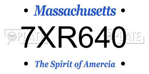 7XR640 Massachusetts License Plate