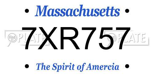 7XR757 Massachusetts License Plate