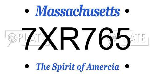 7XR765 Massachusetts License Plate