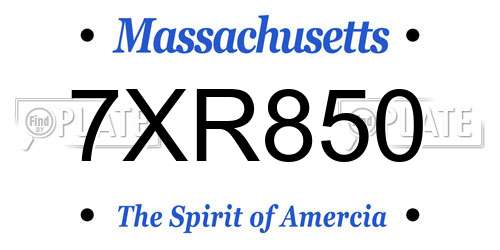 7XR850 Massachusetts License Plate