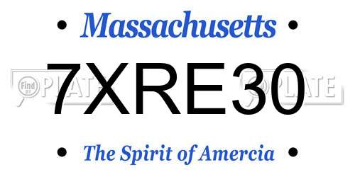 7XRE30 Massachusetts License Plate