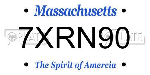 7XRN90 Massachusetts License Plate