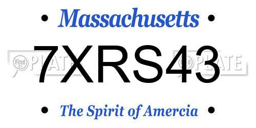 7XRS43 Massachusetts License Plate