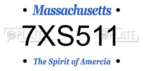 7XS511 Massachusetts License Plate