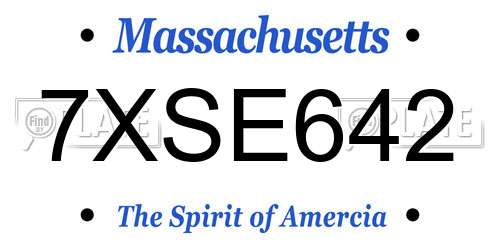 7XSE642 Massachusetts License Plate