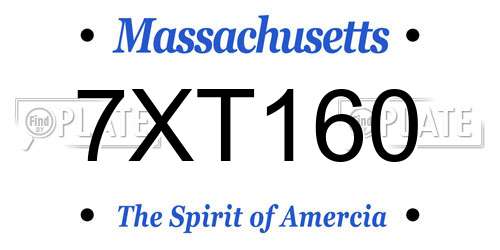 7XT160 Massachusetts License Plate