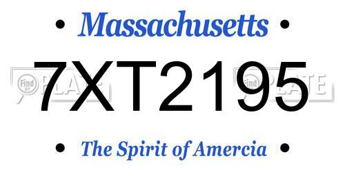 7XT2195 Massachusetts License Plate