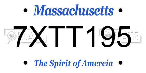 7XTT195 Massachusetts License Plate