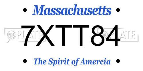 7XTT84 Massachusetts License Plate