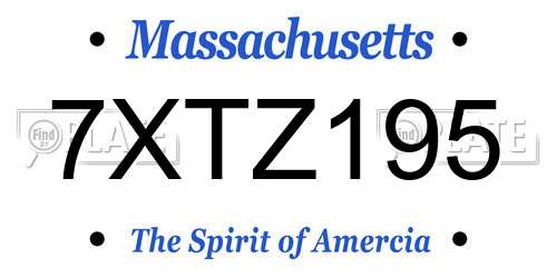 7XTZ195 Massachusetts License Plate