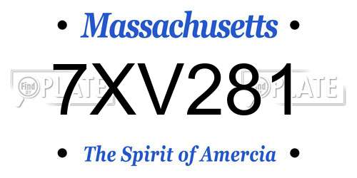 7XV281 Massachusetts License Plate