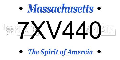 7XV440 Massachusetts License Plate