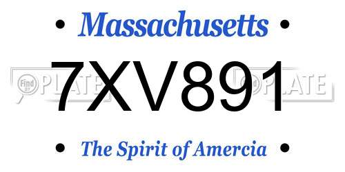 7XV891 Massachusetts License Plate