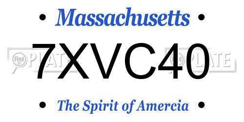 7XVC40 Massachusetts License Plate