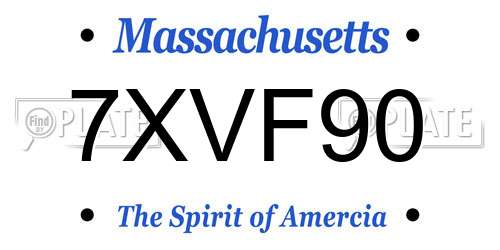 7XVF90 Massachusetts License Plate