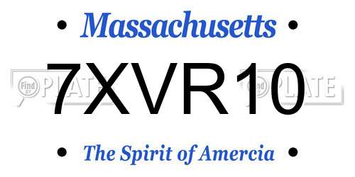 7XVR10 Massachusetts License Plate