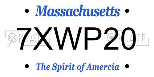 7XWP20 Massachusetts License Plate