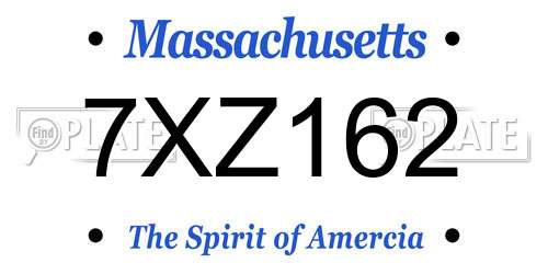 7XZ162 Massachusetts License Plate