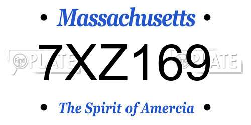 7XZ169 Massachusetts License Plate