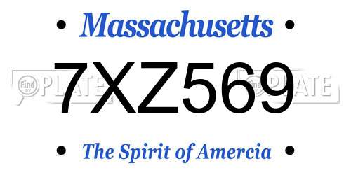 7XZ569 Massachusetts License Plate