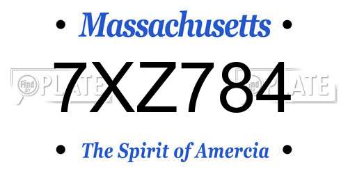7XZ784 Massachusetts License Plate