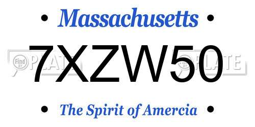 7XZW50 Massachusetts License Plate