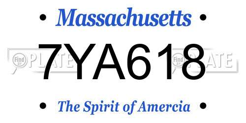 7YA618 Massachusetts License Plate