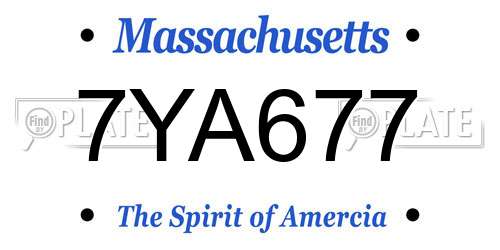 7YA677 Massachusetts License Plate