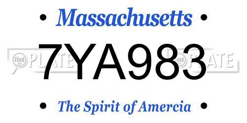7YA983 Massachusetts License Plate